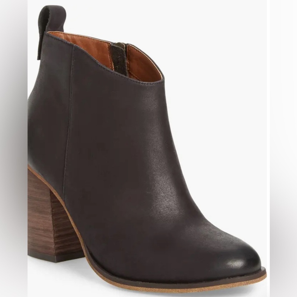 BP Lance-Lea Block Heel Bootie (Women) Black Burnished Leather -Size 13